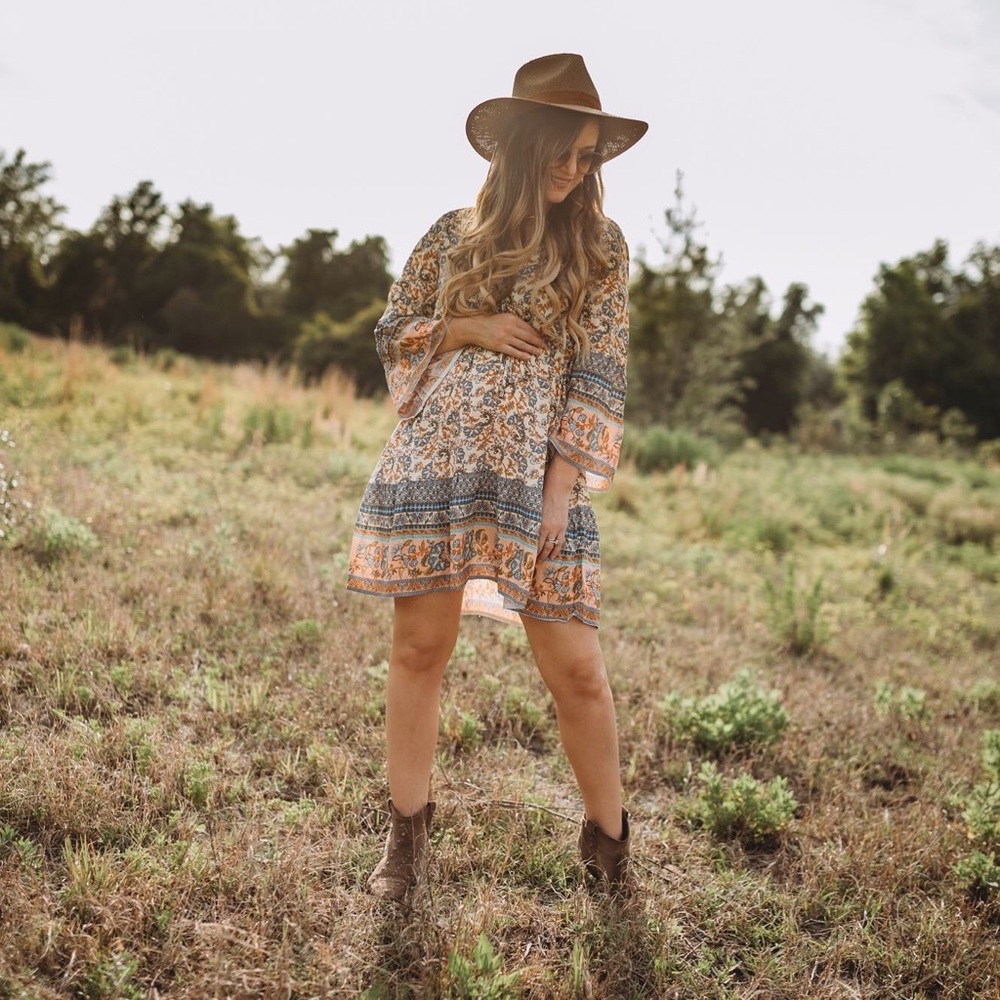 # 96 CLOSEOUT SALE! NEW! Boho Gypsy Floral Summer Dress - Picture 3 of 6